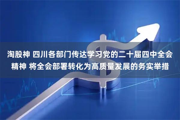 淘股神 四川各部门传达学习党的二十届四中全会精神 将全会部署转化为高质量发展的务实举措